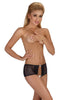 Penny Open-front Tulle Brief Black