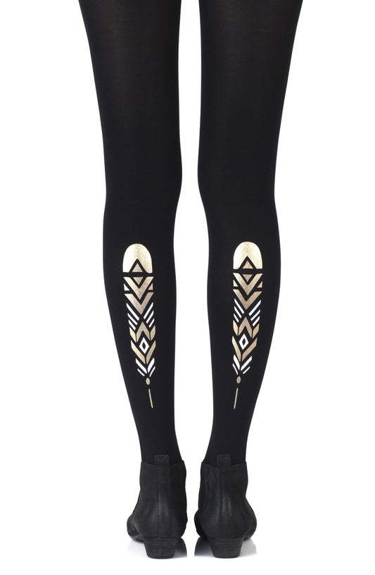 Zohara "Birds Of The Same Feather" Black Tights