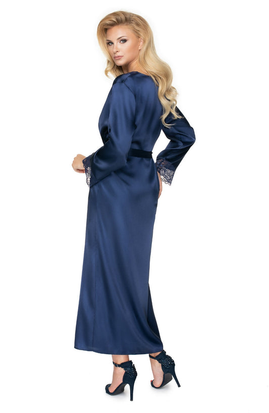 Yoko Dressing Gown Navy Blue Irall Satine