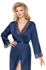 Yoko Dressing Gown Navy Blue Irall Satine